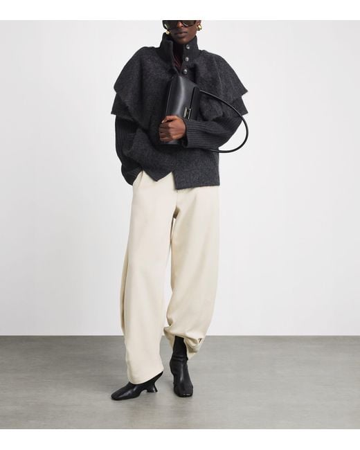 Source Unknown White Twill Balloon Wide-Leg Trousers