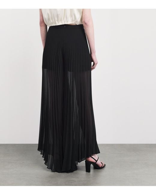 Sandro Black Organza Pleated Trousers