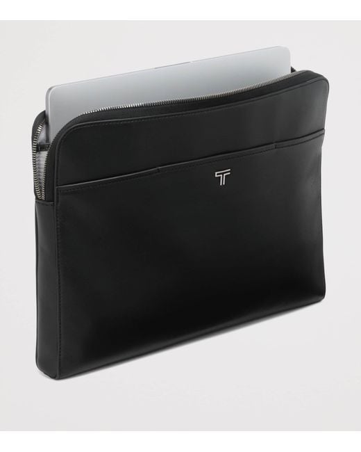Tumi Black Leather Belden Laptop Sleeve