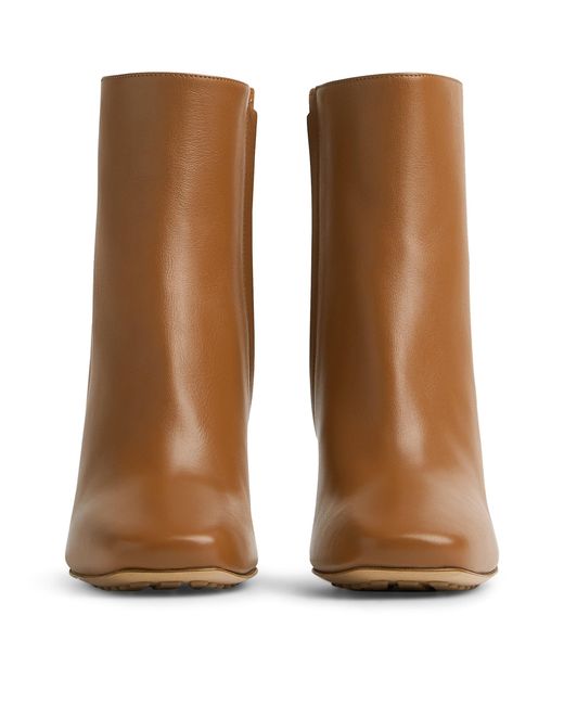 Bottega Veneta Brown Calfskin Heeled Ankle Boots 90