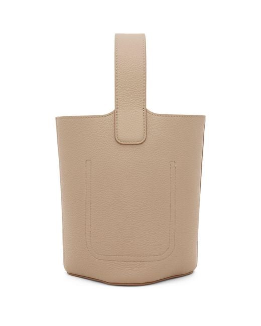 Loewe Natural Mini Leather Pebble Bucket Bag