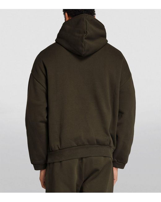 Fear Of God Green Logo-patch Hoodie for men
