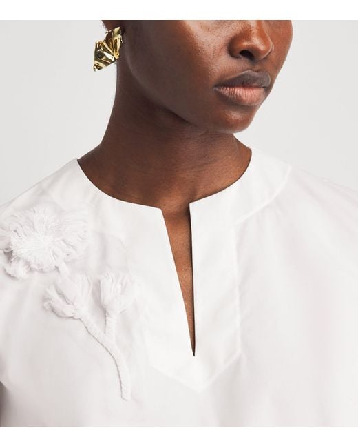 Huishan Zhang White Poplin Matis Top