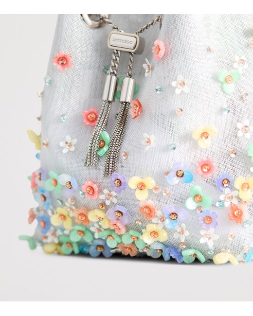 Jimmy Choo White Bon Bon Bucket Bag