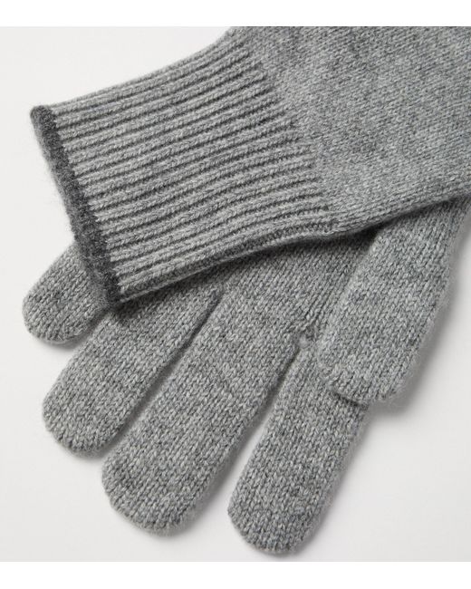 Brunello Cucinelli Gray Cashmere Gloves for men