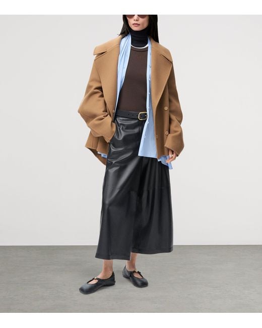 Loewe Brown Wool Double-Breasted Short Coat