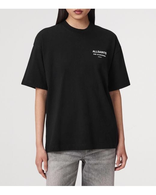 AllSaints Black Flower Print Eliana Etta T-Shirt