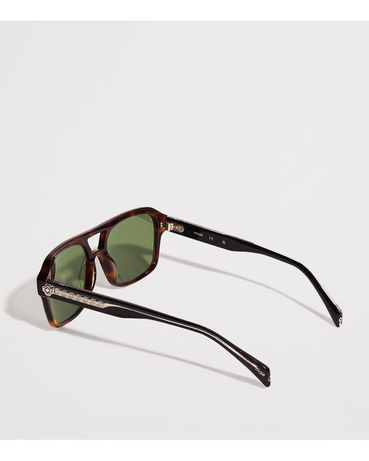 Maje Green Acetate Square Aviator Sunglasses