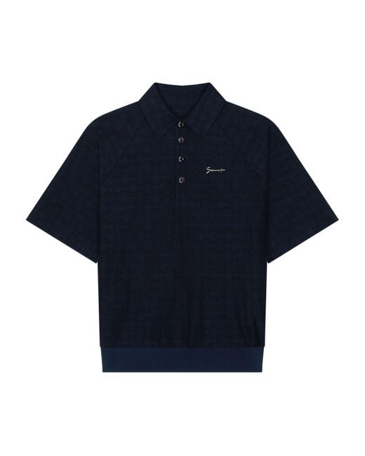 Givenchy Blue Monogram 72 Polo Sweater for men