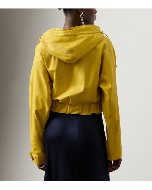 Ralph Lauren Yellow Ferra Cropped Calfskin Jacket