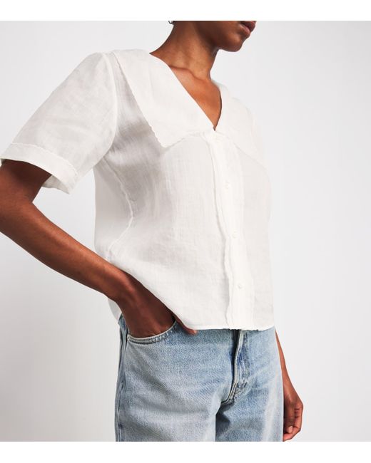 FRAME White The Scallop Sailor Blouse