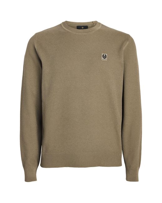 Belstaff Green Silk-Organic Cotton Coast Sweater for men