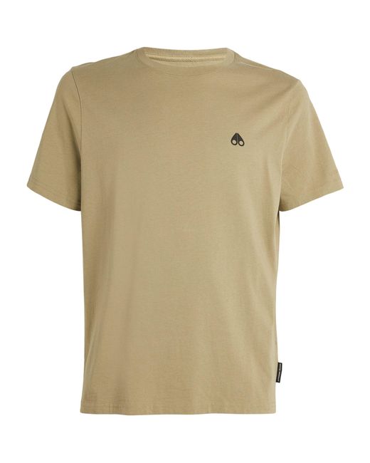 Moose Knuckles Natural Cotton Logo-patch T-shirt for men
