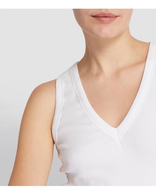ME+EM White V-Neck Ribbed Ultimate Vest