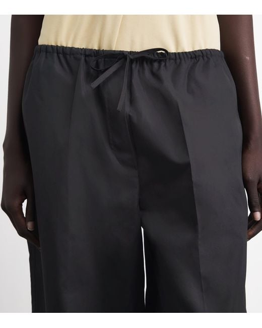 Totême Black Cotton Drawstring Trousers