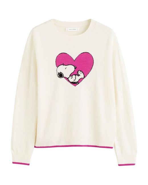 Chinti & Parker White Snoopy Heart Sweater