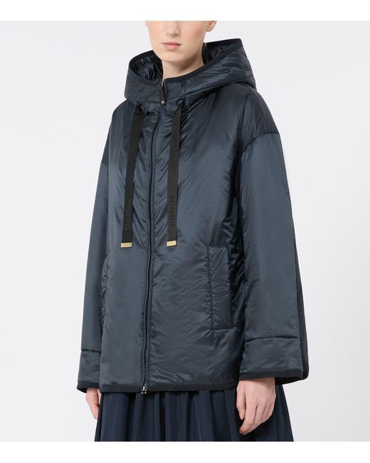 Max Mara Blue Hooded Padded Jacket