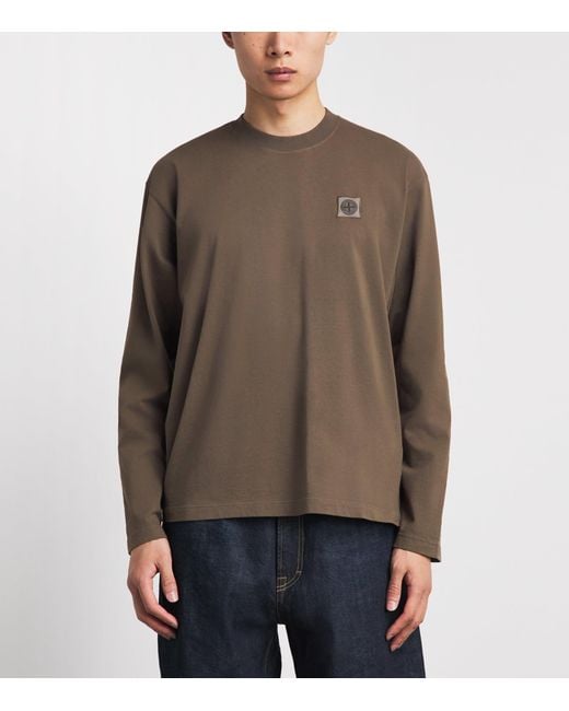 Stone Island Brown Ghost Piece Long-Sleeve T-Shirt for men