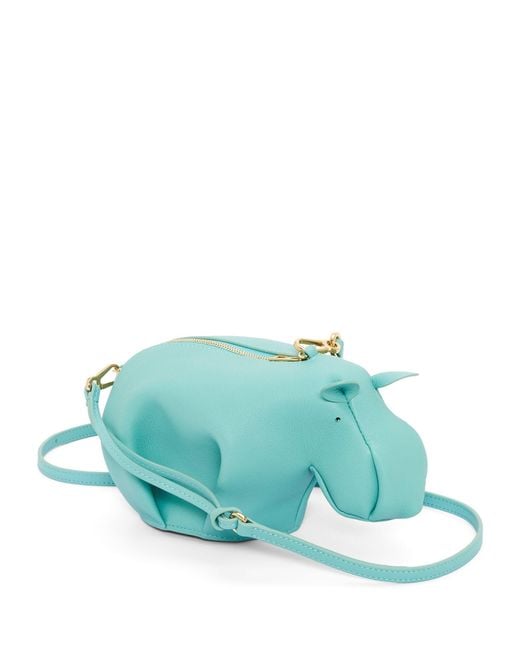 Loewe Blue Calfskin Hippo Shoulder Bag