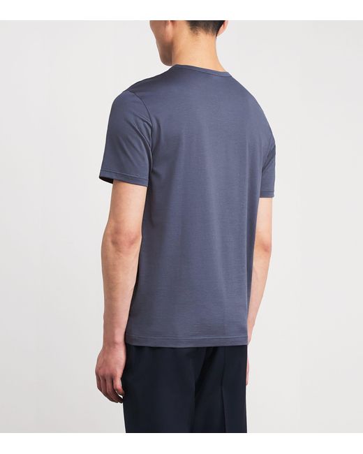 Sunspel Blue Supima Cotton Classic T-Shirt for men
