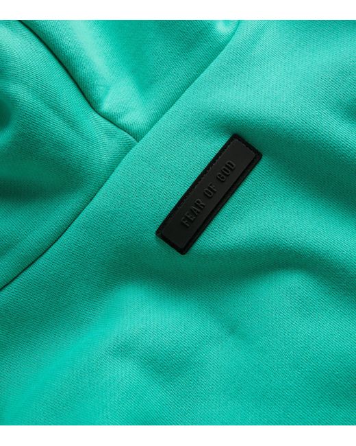 Fear Of God Green Logo-patch Hoodie for men