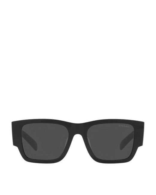Prada Black Rectangle Sunglasses for men
