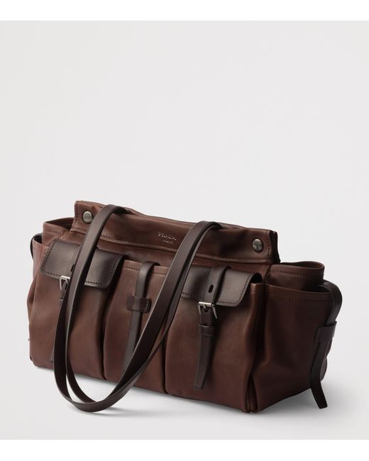 Prada Brown Large Buffalo Leather Route Tote Bag