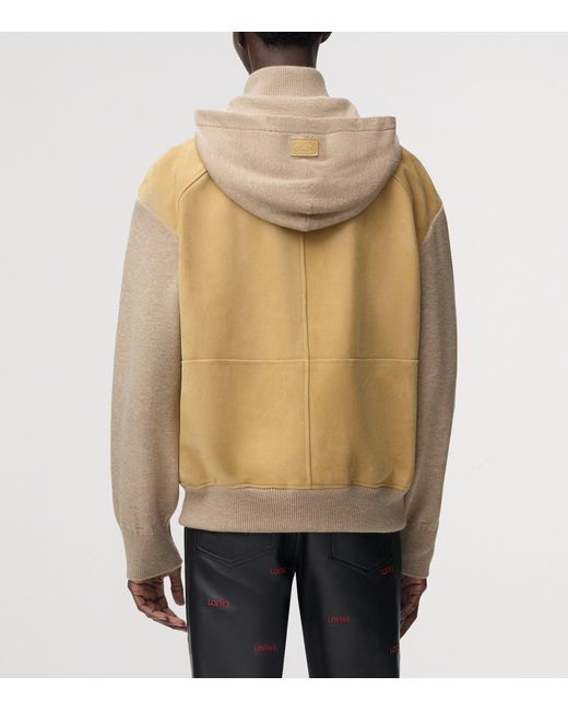 Loewe Natural Suede-Wool Hybrid Hoodie for men