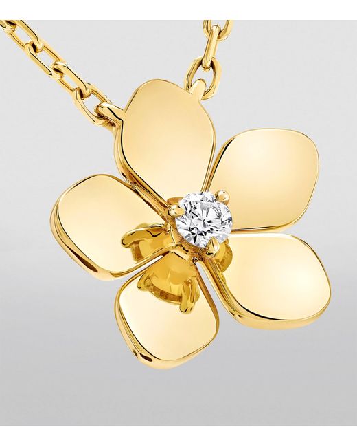 Graff Metallic And Diamond Mini Wild Flower Pendant Necklace