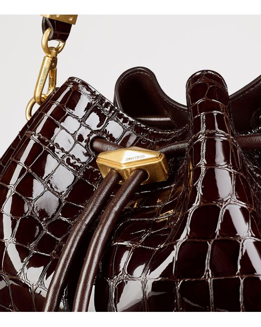 Jimmy Choo Brown Medium Cinch Leather Shoulder Bag