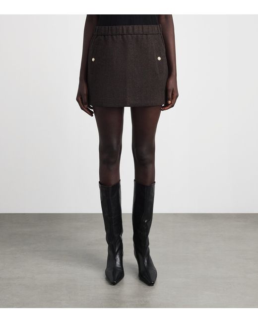 Maje Black Wool-Blend Mini Skirt