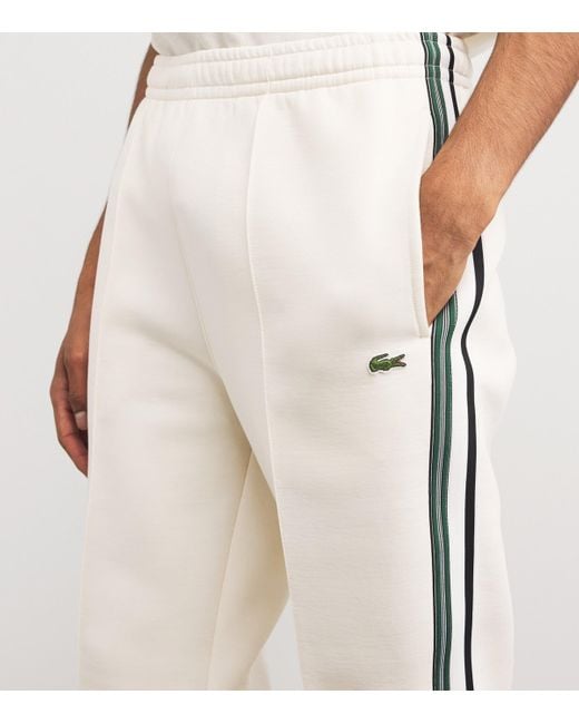 Lacoste White Cotton-Blend Stripe Sweatpants for men