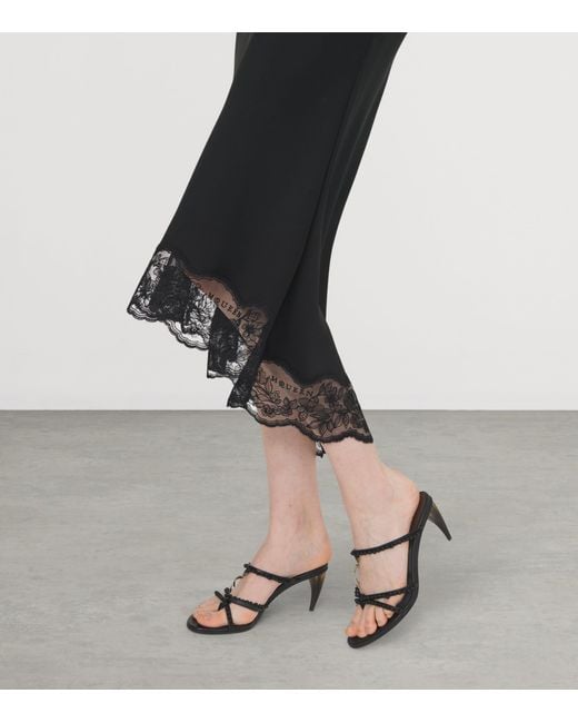 McQueen Black Beaded Rosa Heeled Sandals 70