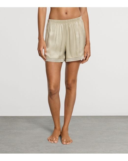 Hanro Natural Satin Striped Lounge Shorts