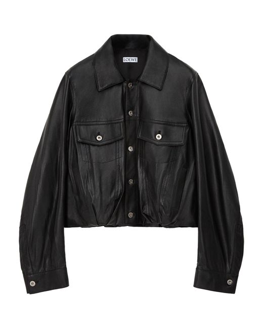Loewe Black Lambskin Relaxed Leather Jacket