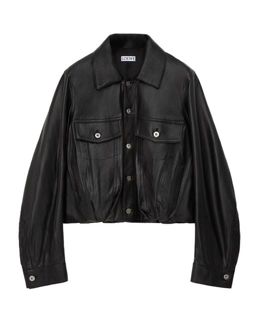 Loewe Black Lambskin Relaxed Leather Jacket