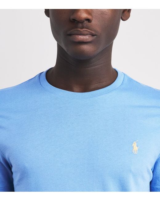 Polo Ralph Lauren Blue Cotton Custom-Fit Polo Pony T-Shirt for men