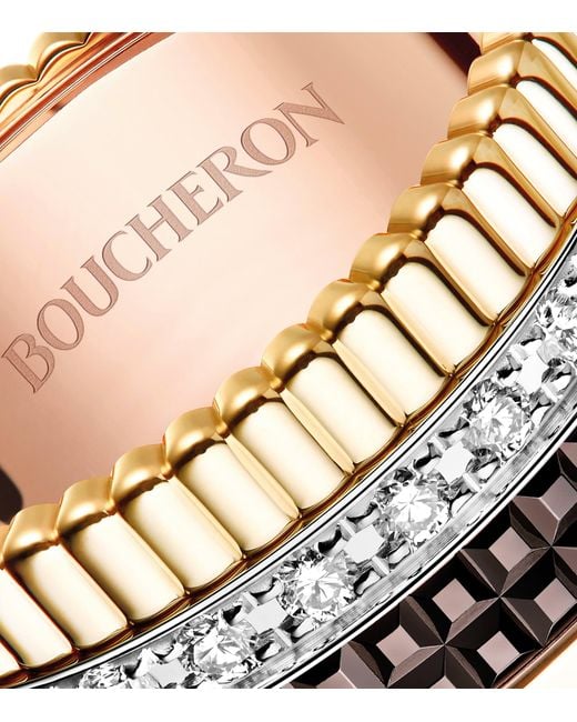 Boucheron Multicolor Large Mixed And Diamond Quatre Classique Ring