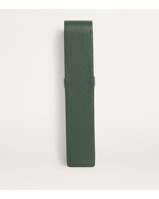 Harrods Green Leather Pen Sleeve