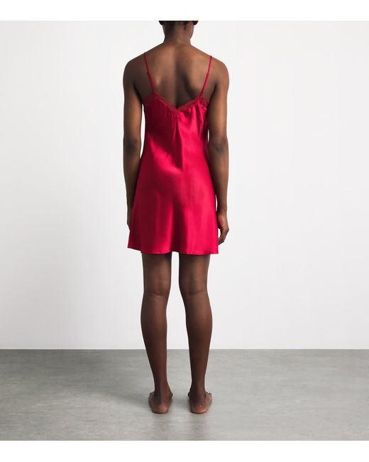 Simone Perele Red Silk-Blend Love Me Slip Dress