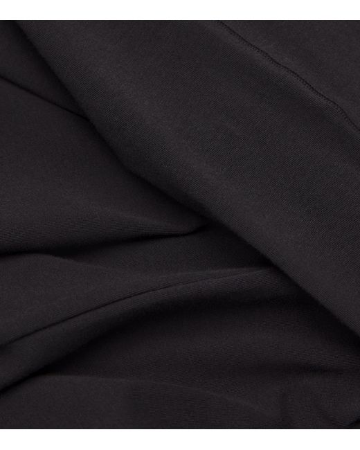 Skims Black Cotton Jersey Foldover Trousers