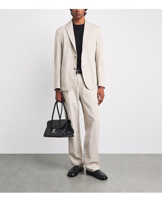 Boss White Seersucker Hanry Blazer for men