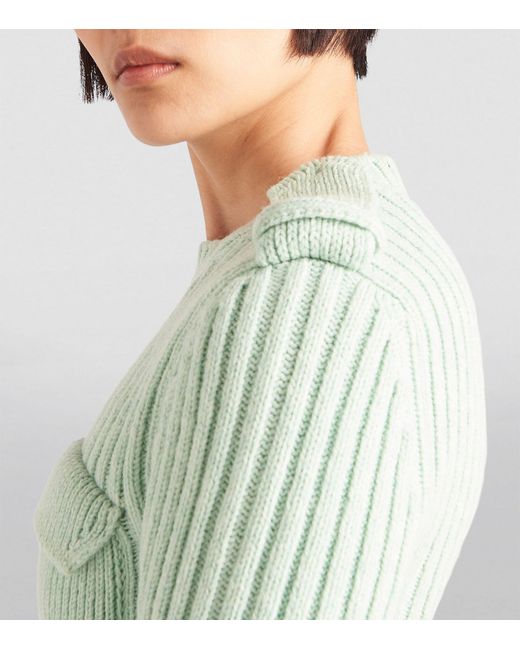 Prada Green Cashmere-wool Utility Sweater