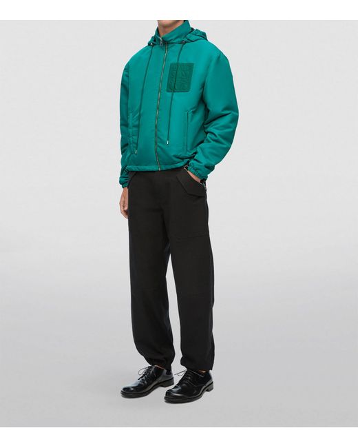 Loewe Green Hooded Padded Jacket for men