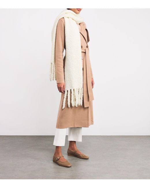 Joseph White Bouclé Knit Scarf