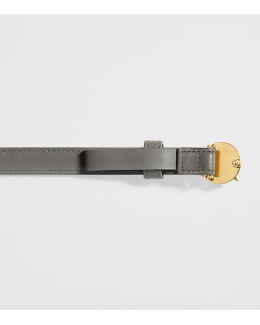 Bottega Veneta Gray Leather Faces Belt