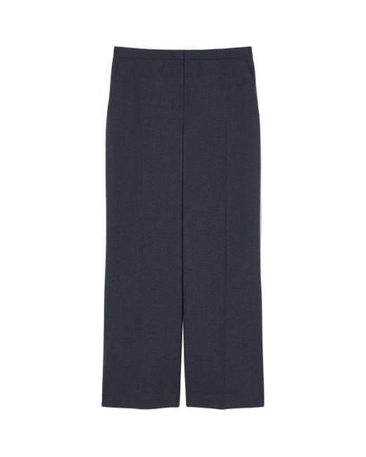 Marina Rinaldi Blue Virgin Wool Goloso Tailored Trousers