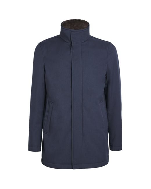Herno Blue Padded Car Coat for men