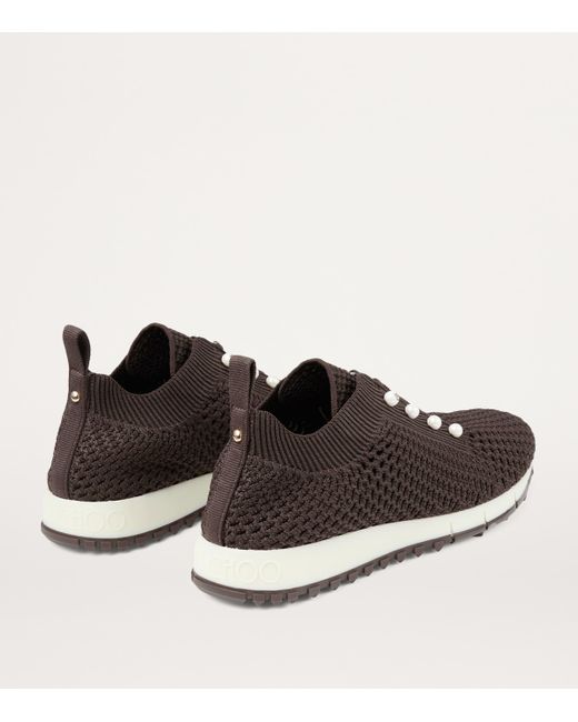Jimmy Choo Brown Embellished Veles Sneakers