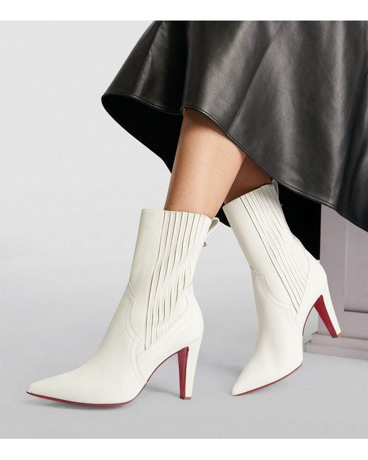 Christian Louboutin Santigag Leather Ankle Boots 85 in White Lyst